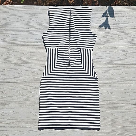 Forever 21 dress zip up striped bodycon stretchy short dress small like new - Picture 11 of 16